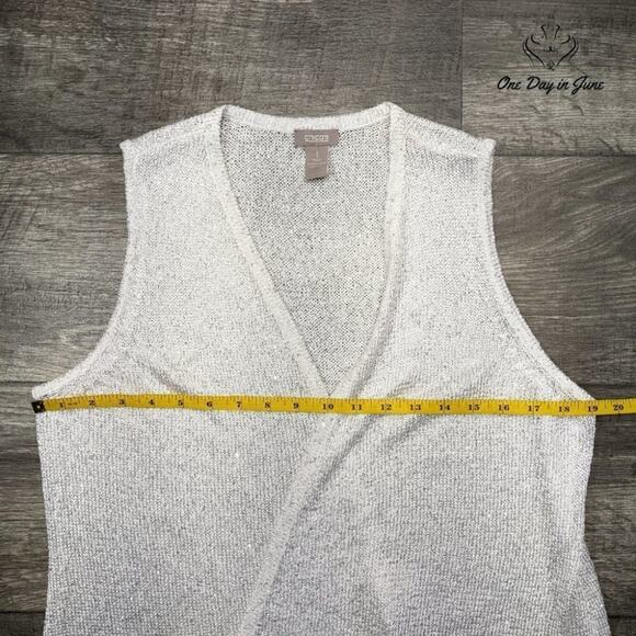 Chico's Sleeveless Sweater Top Size 1 (8-10) - Picture 3 of 5
